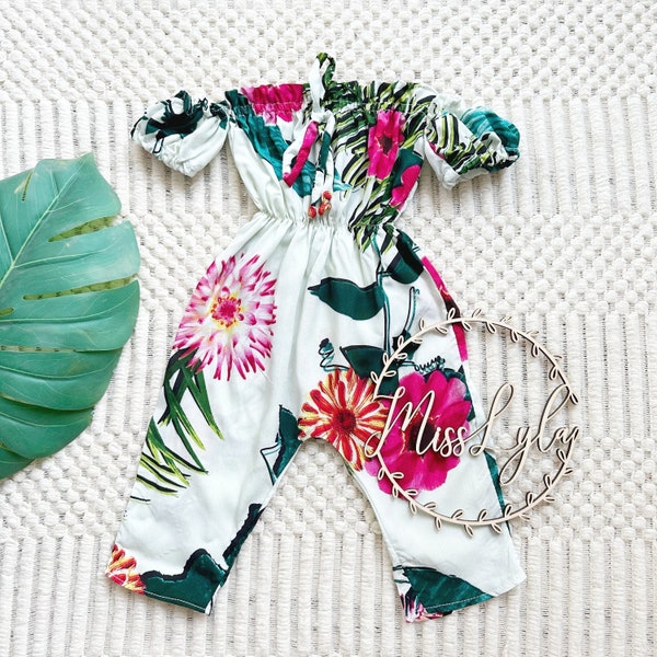 Barboteuses hawaïennes tendance pour votre petite fashionista, tenues de bébé Luau, tenue tropicale de bébé, cadeau de baby shower Hula, barboteuse de bébé Luau