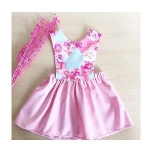 Adorable Pink Floral Girls Dress, Vintage Pink Toddler Outfit, Pink Baby Dress, Easter Baby clothes, Summer Baby Dress, Infant Flower Dress