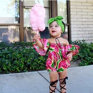 Baby girl watermelon romper Clearance