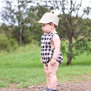 Cotton Baby Romper, GinghamToddler Romper, Vintage Baby Romper, Baby Boy Coming Home Outfit, Newborn Photography Outfit, Baby Boy Clothes