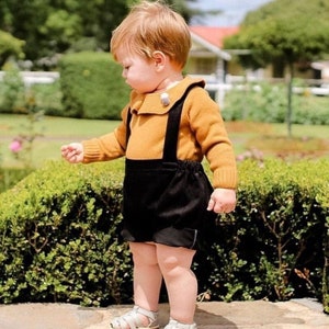 Baby Boy Suspender Outfit, Toddler Boy Fall Outfit, Black Suspender Shorts, Vintage Baby Boy Clothes, Birthday Photo Outfit
