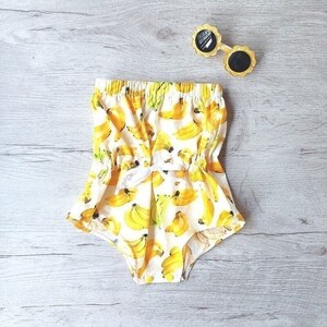 Summer Baby Romper | Toddler Romper | Banana Print Baby Outfit | Summer Baby Clothes | Bubble Romper | Baby Bodysuit | Cute Fruit Baby Outfit