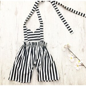 Must-Have Retro Toddler Jumpsuit for Your Little One, Black and White Outfits for Stylish Babies, Summer Girl Baby Jumpsuit, Bubble Rompers,Adorable Baby Girls Jumpsuit, Retro Black and White Outfits for Stylish Girls, Summer Baby Clothes,  Newborn Romper, Baby Pinafore Rompers