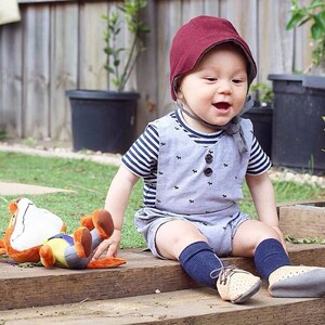 Newborn Baby Boy Romper – Grey Cotton Boys Overall – Summer Baby Outfit – Infant Toddler Clothes – 1st Birthday Cake Smash Outfit