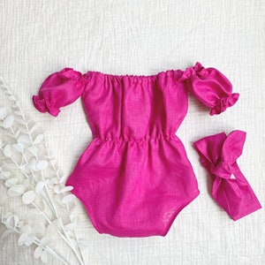 Must-Have Hot Pink Baby Rompers, Adorable Newborn Rompers, Toddler Summer Rompers, Trendy baby girl clothes, Newborn Girl Outfits