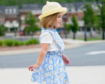 Adorable Pinafore Baby Dresses, Summer Baby Outfits, Retro Toddler Dress, Daisy Baby Girl Outfit, Newborn Dresses, Baby Shower Gift