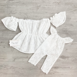 Adorable Mommy and Daughter Outfits, Mommy baby Valentines Day Outfits, Matching Mama and Mini Outfits, Lace white Jumpsuits, Lace Crop Top