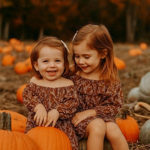 Boho Baby Girl Dress, Rust Floral Toddler Dress, Long Sleeve Off Shoulder Baby Dress, Fall Birthday Outfit Boho Baby Girl Dress, Rust Floral Toddler Dress, Long Sleeve Off Shoulder Baby Dress, Fall Birthday Outfit