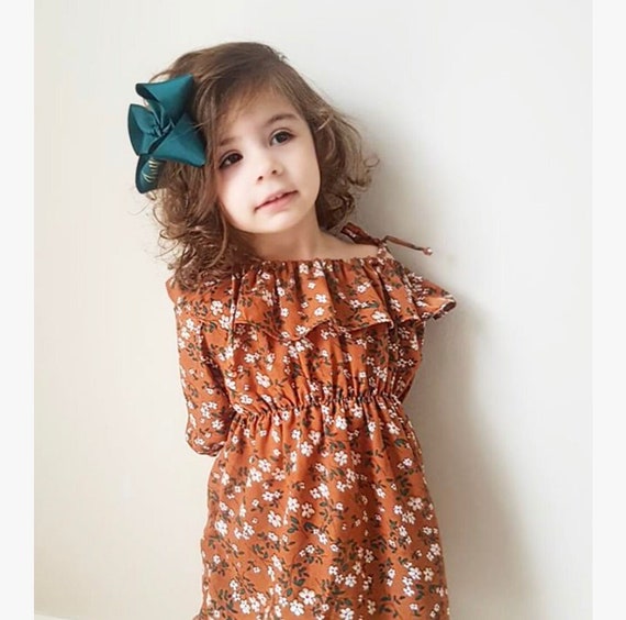 fall dress baby Floral Fall Baby Toddler Girl Dress | Autumn Baby Girl Outfit | Boho Floral Dress | Pumpkin Patch Dress