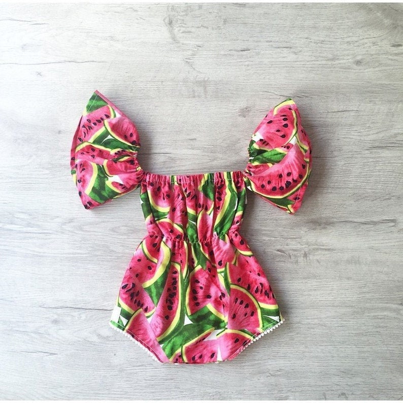 Baby Girl Watermelon Romper Baby Girl Romper Summer Girls Etsy