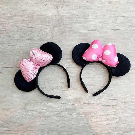 Diadema rosa y negra de minnie mouse ears, orejas de Minnie, diadema de  Minnie, diadema de minnie mouse para niñas, diadema de bebé, Mickey Mouse,  vacaciones en Disney -  México