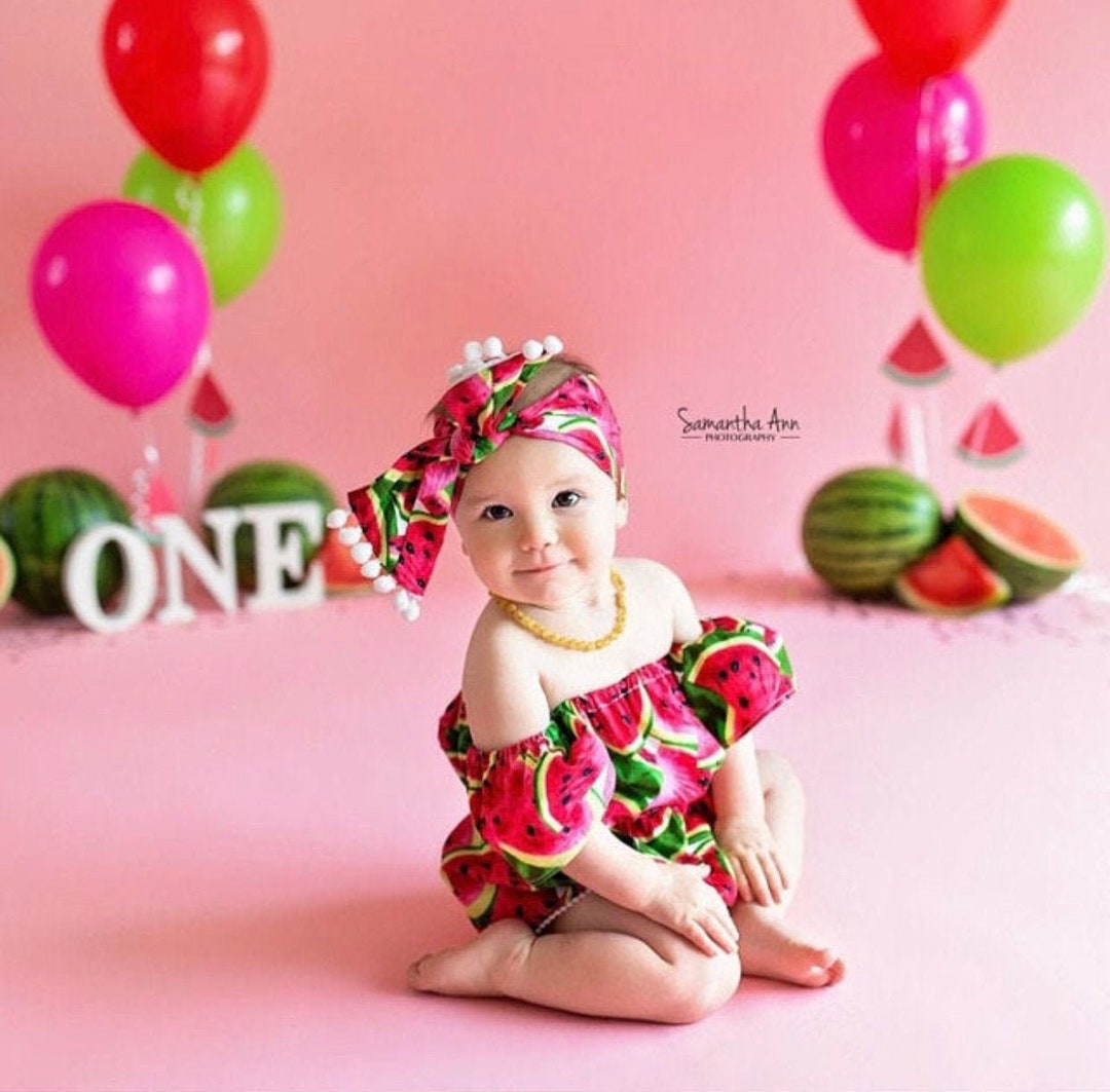 Baby Girl Watermelon Romper Baby Girl Romper Summer Girls Etsy