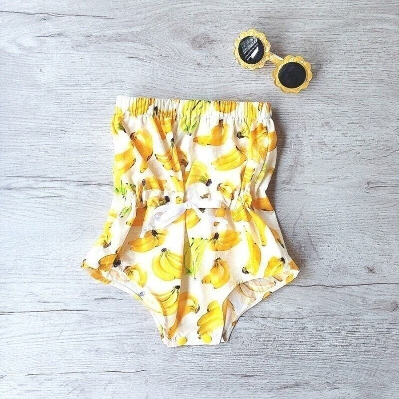 Summer Baby Romper | Toddler Romper | Banana Print Baby Outfit | Summer Baby Clothes | Bubble Romper | Baby Bodysuit | Cute Fruit Baby Outfit