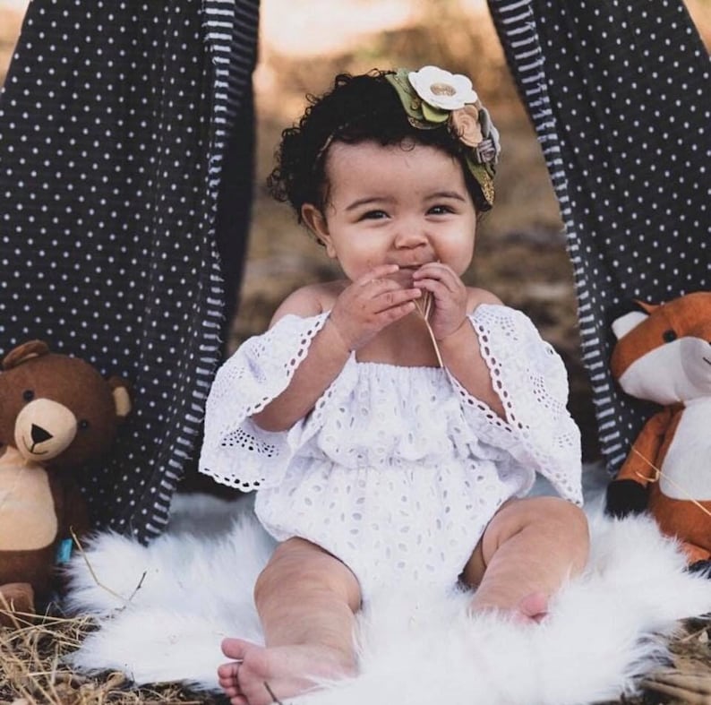 Summer Baby Romper White Lace, Boho Birthday Outfit, Newborn Girl Bodysuit, Toddler Boho Outfit, Baby Girl Lace Romper, Boho Baby Clothes