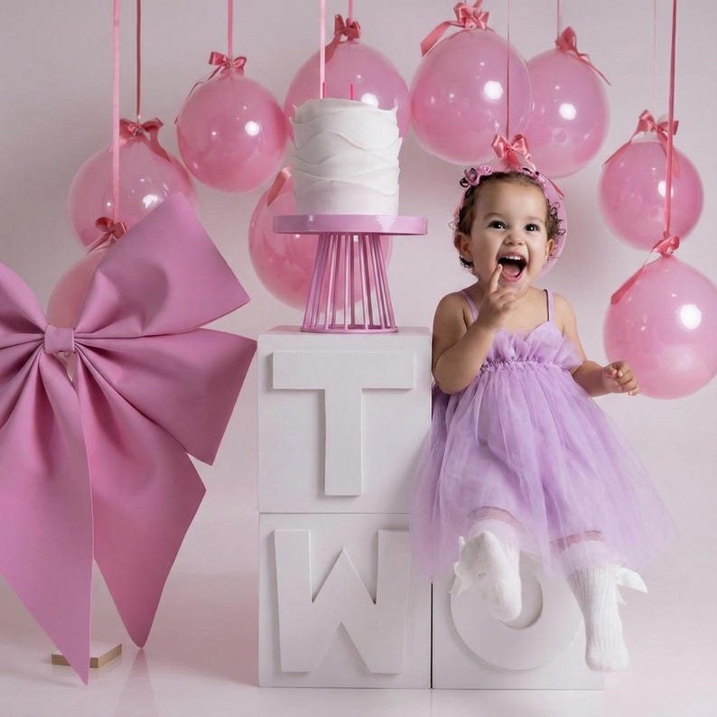 First Birthday Dress for Girl, Tutu Dress for Girls, 1st Birthday Outfit, White Pink Ice Blue Birthday Dress, Cake Smash Dress