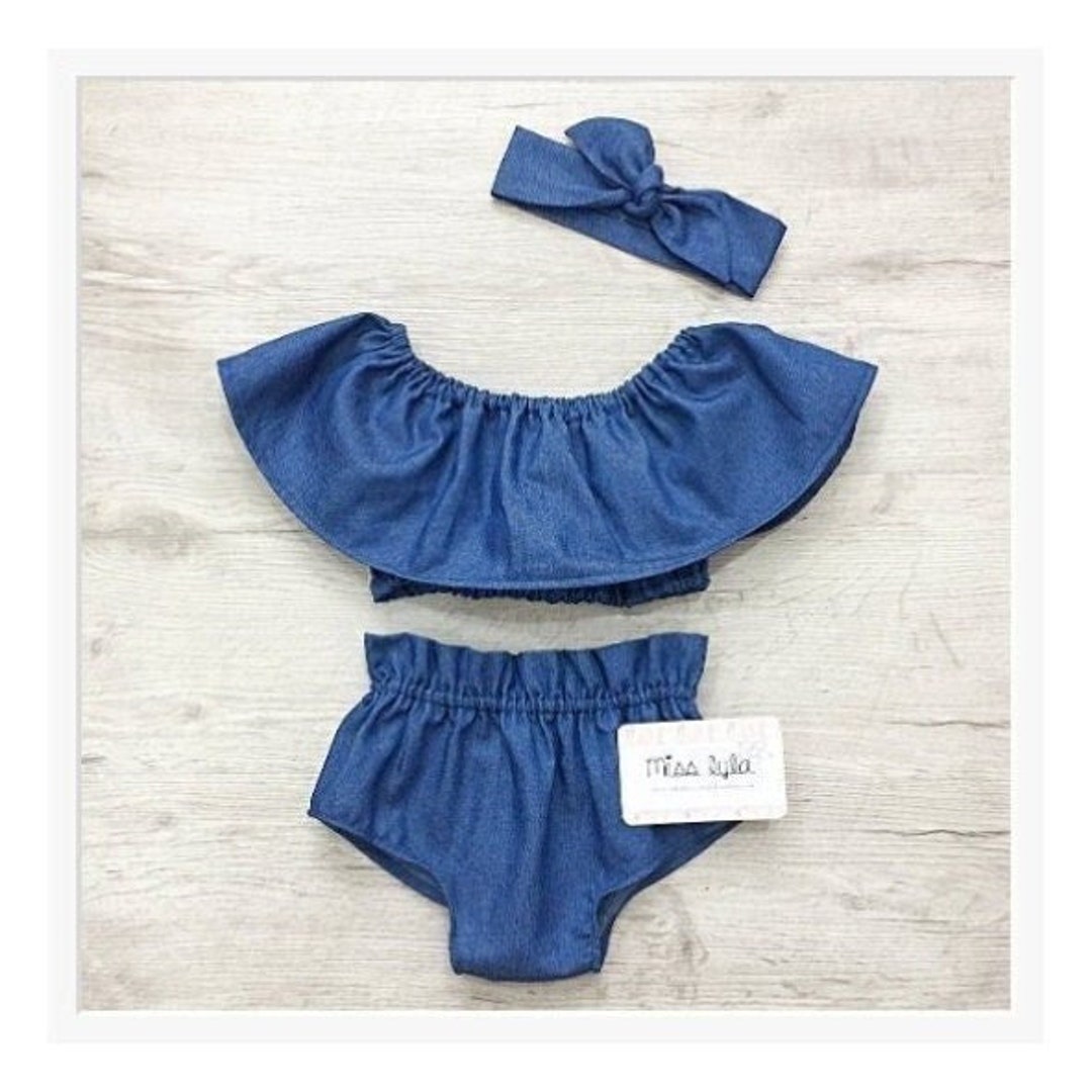 2 Piece Sets Baby Girl Denim Outfit Toddler Girls Outfit Baby Etsy
