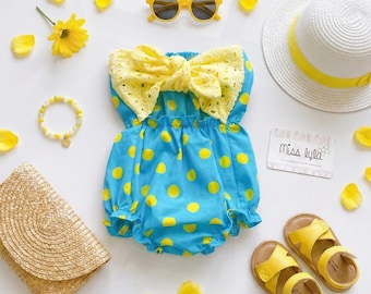 Summer Romper Baby Girl, Baby Girl Bubble Romper, Cute Summer Baby Outfit, Vintage Baby Girl Clothes, Boho Baby Outfit
