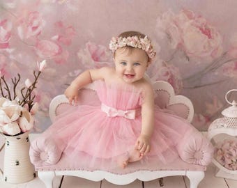 Pink Fluffy Tutu Dress Baby Girl, Newborn Toddler Tutu Dress, Baby Birthday Dress, Cake Smash Outfit, Princess Tutu Dress, Photoshoot Outfit