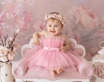 Rosa flauschige Tutu Kleid Baby Mädchen, Neugeborenen Kleinkind Tutu Kleid, Baby Geburtstag Kleid, Cake Smash Outfit, Prinzessin Tutu Kleid, Fotoshooting Outfit