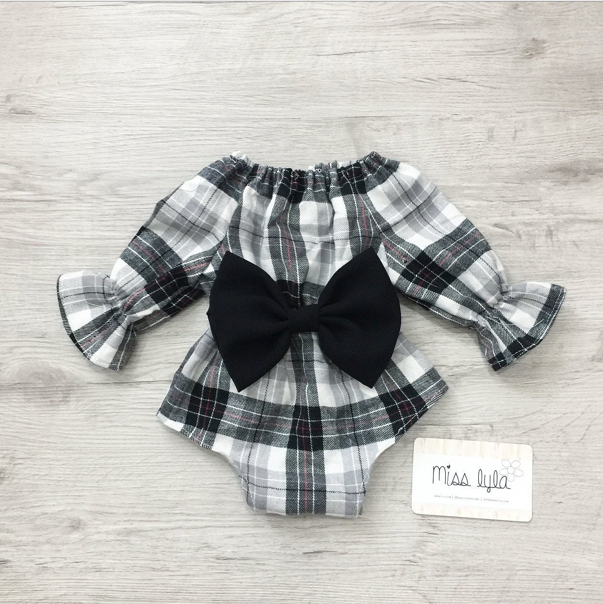 MissLylaBoutique Baby Girl Fall Clothes - Baby Fall Outfit - Black Tops - Tartan Skirt - Baby Fall Shorts Set - Thanksgiving Baby Girl Clothes