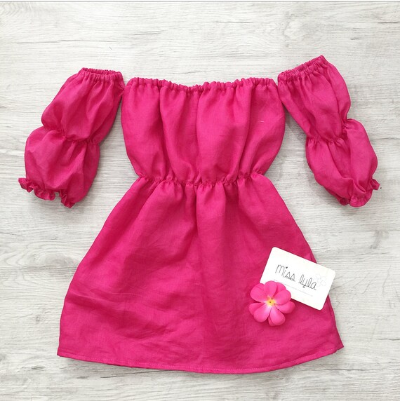 bright pink baby dress
