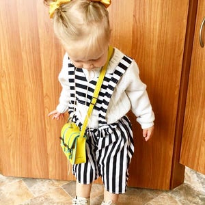 Must-Have Retro Toddler Jumpsuit for Your Little One, Black and White Outfits for Stylish Babies, Summer Girl Baby Jumpsuit, Bubble Rompers,Adorable Baby Girls Jumpsuit, Retro Black and White Outfits for Stylish Girls, Summer Baby Clothes,  Newborn Romper, Baby Pinafore Rompers