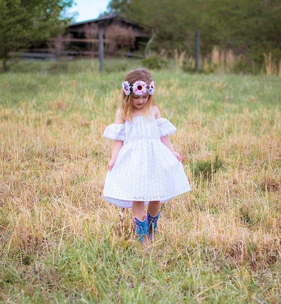 broderie anglaise flower girl dresses