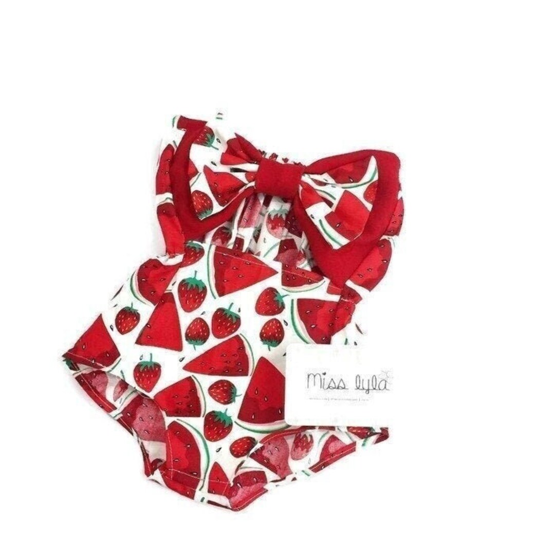 Watermelon Baby Romper, Baby Girl Summer Outfit, Watermelon Birthday Theme, Watermelon Party