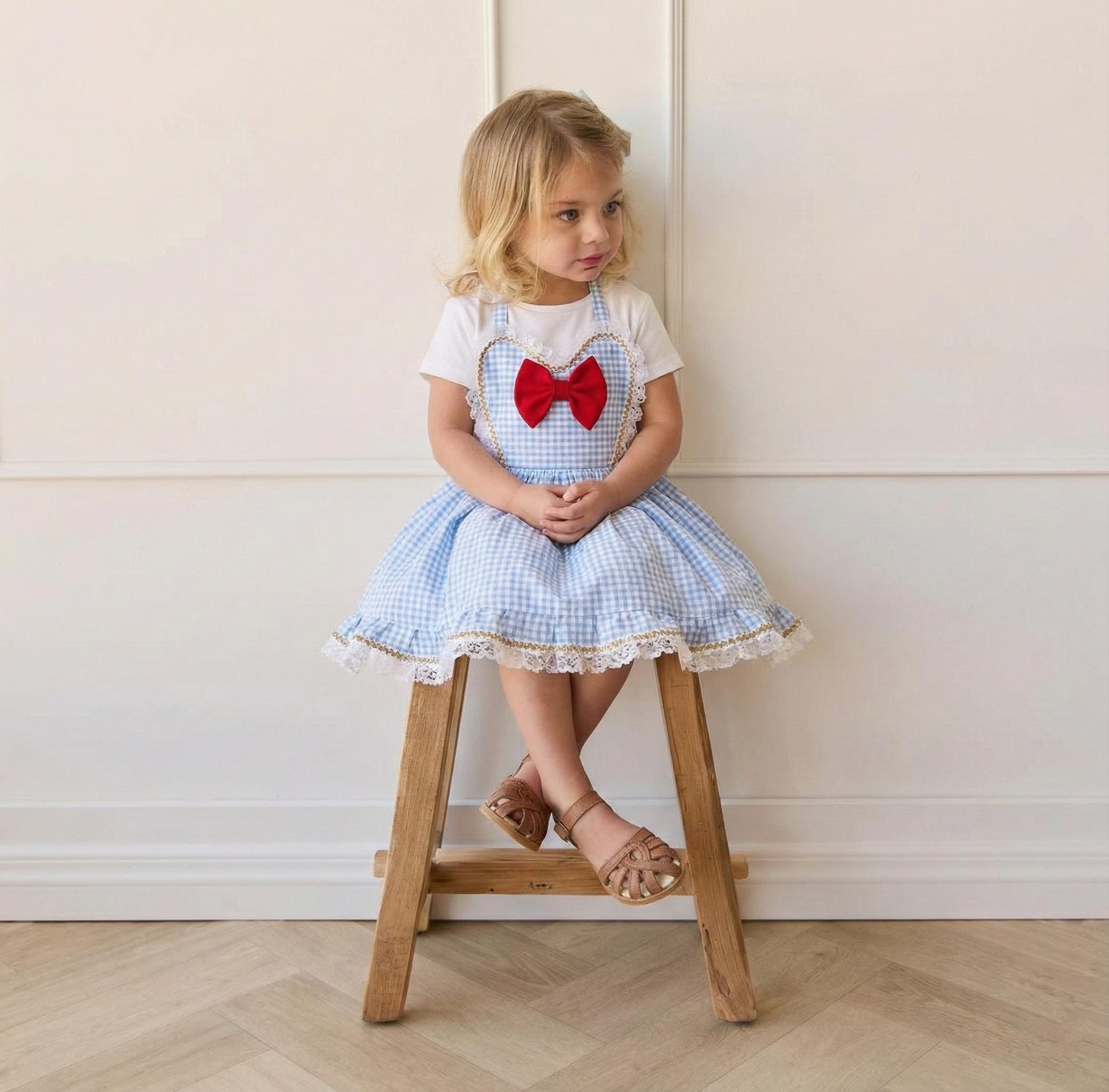 Blue Gingham Baby Girl Dress | Dorothy Inspired Baby Dress | Wizard of oz Costume | Vintage Baby Dress