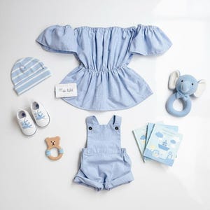 Bijpassende outfits voor mama en zoon | Blauwe familie-outfitset | Kleding voor moeder en zoon | Rompertje babyjongen | Matching voor jongens en moeders | Cadeau nieuwe moeder