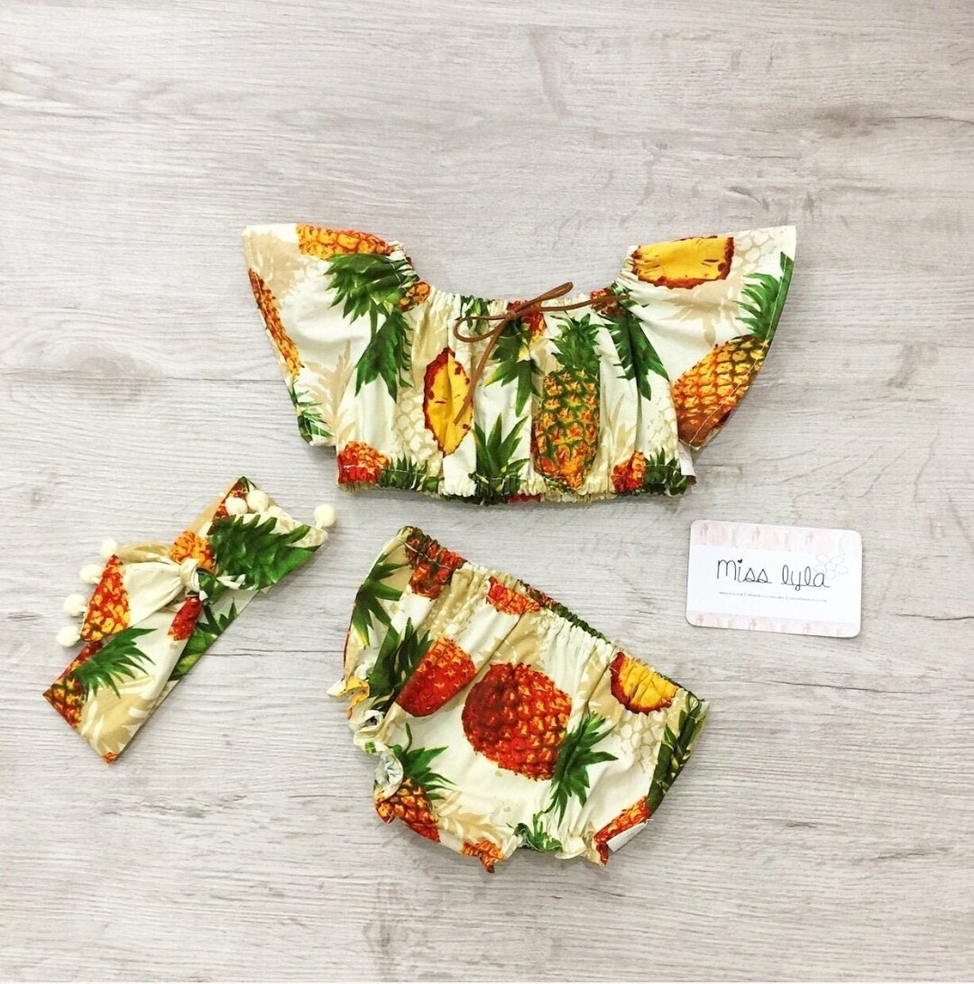 Baby Girl Summer Outfit | Hawaiian Luau Baby Clothes | Tropical ...