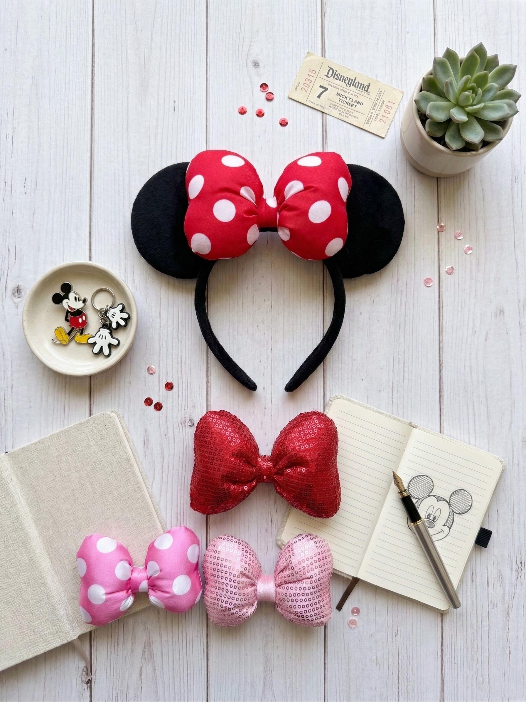 Kids Girls Ocean Red Mickey Mouse Costume Hair Headband for Cosplay Amazon.com: Lucky Will 20 Pack Mouse Ears Headband Classic  main image 3