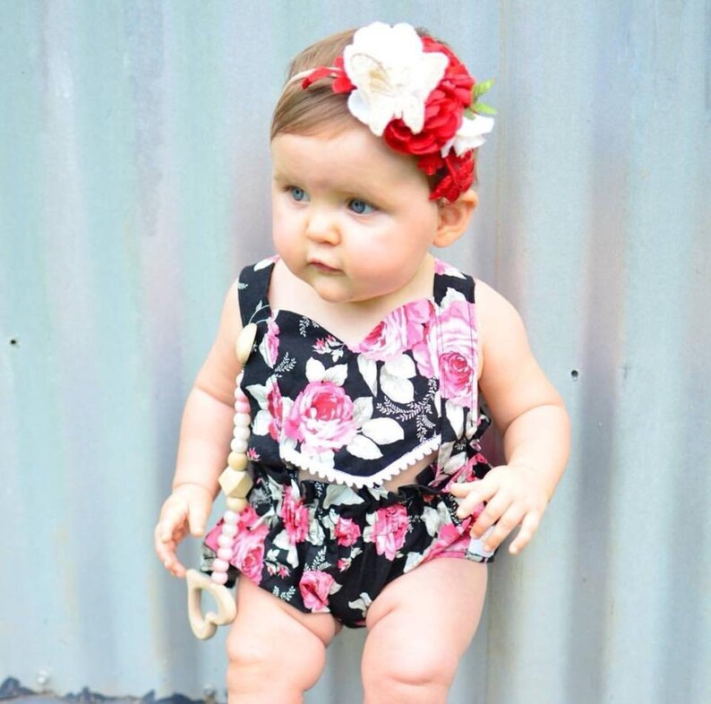Baby Girl Romper baby girl clothes Baby Romper Photography Etsy