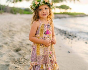 Boho Hippie Baby Mädchen Kleid, Boho Kleinkind Kleid, Baby Outfit, Vintage Baby Mädchen Kleidung, Boho Baby Kleid, Festival Baby Outfit