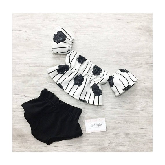 baby girl black and white outfit