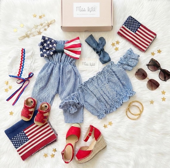Mommy and Me 4th of July Outfit, Matching Patriotic Outfits, Baby American Flag Jumpsuit, Family July 4th Outfit, USA Matching Set