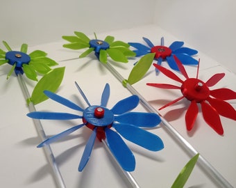 Pinwheel flower 3D printed, wind chime, wind turbine