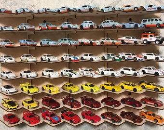 Vitrina con ángulos de 45 grados, exhibidores personalizados de coches de juguete fundidos a presión para ruedas 1:64/43, estantes para coches, estante de pared