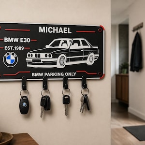 Personalized Car Parking Sign, Custom Garage Key Holder Wall Decor 3D printed