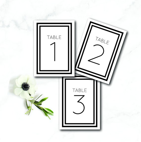 Table Number Template Table Numbers Printable Table Numbers Etsy