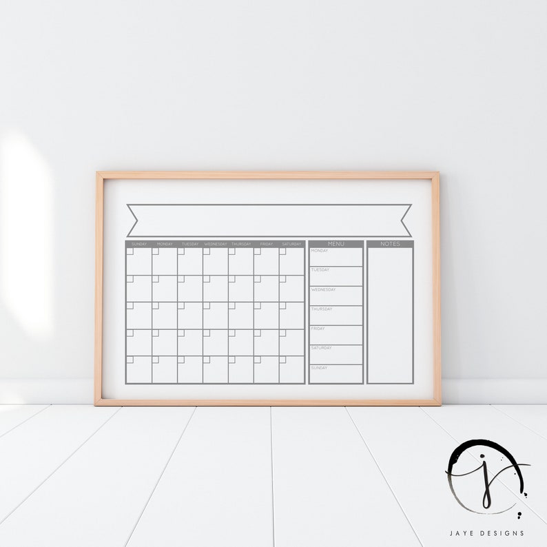 Printable Wall Calendar Digital Download Customizable Etsy