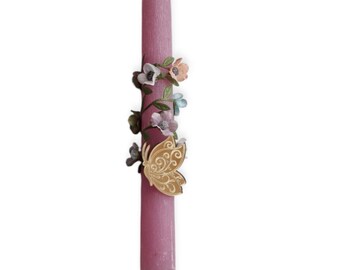Easter scented candle flowers and butterfly
