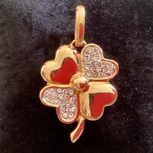 Vintage very rare lucky clover pendant from Laurabelle 1997 made in France