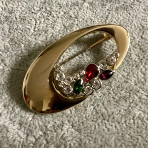 Grande Broche Vintage 80's Dorée - Style Haute Couture - Métal Doré - Bon état