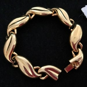 Superb bracelet with wave patterns from vintage cabouchon from the 90s, new