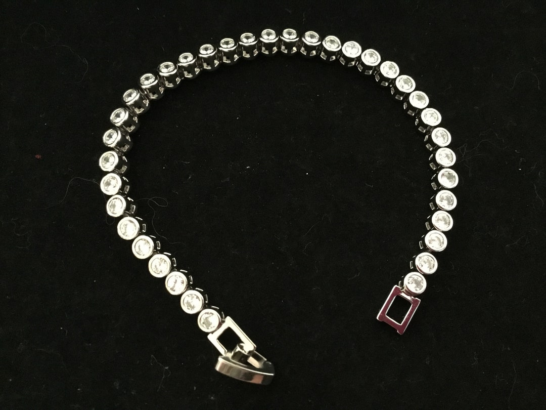 Bracelet Rhodium Zirconium Tennis Style Delicapassion Etsy