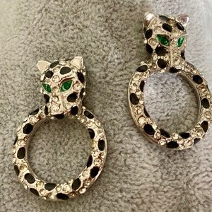 Vintage superb leopard panther earrings from ENERGETIX jewelry