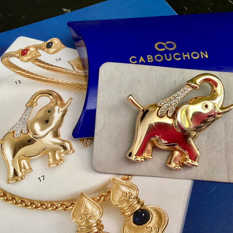 Oscar Heyman Broche éléphant en or jaune 18 carats avec diamants et