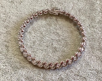 Vintage rhodium and zirconium tennis bracelet from zepter Made in France