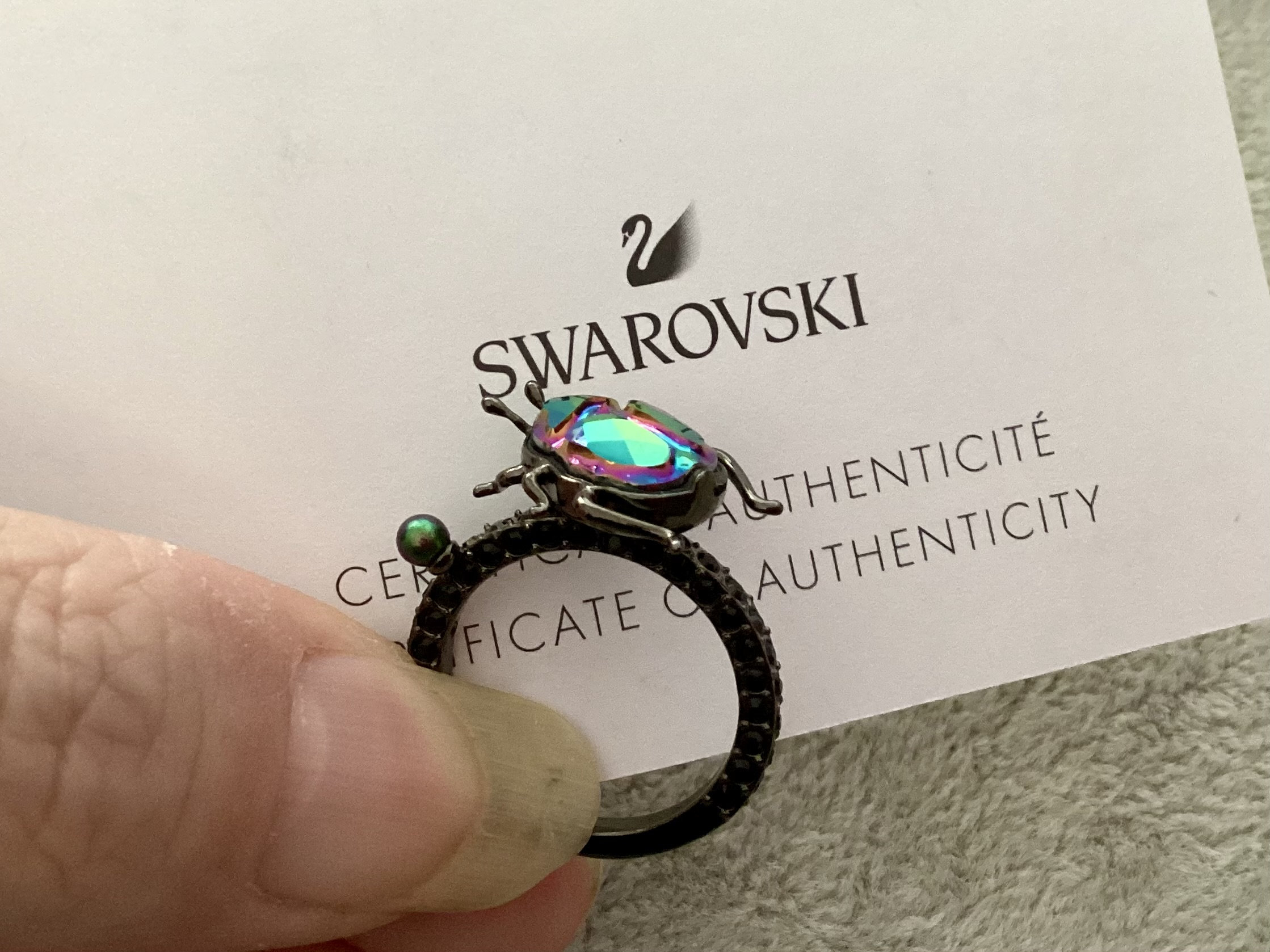 Superb New Swarovski Beetle Ring Size 56 - Etsy